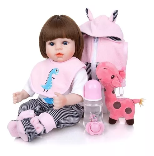 Boneca Bebê Reborn Realista De Silicone 48cm Bruna