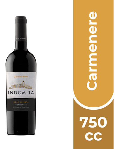 Vino Indómita Gran Reserva Carmenere Botella 750cc