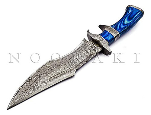 Nooraki - Cuchillo Bowie Damasco De 15 Con Funda | Cuchill