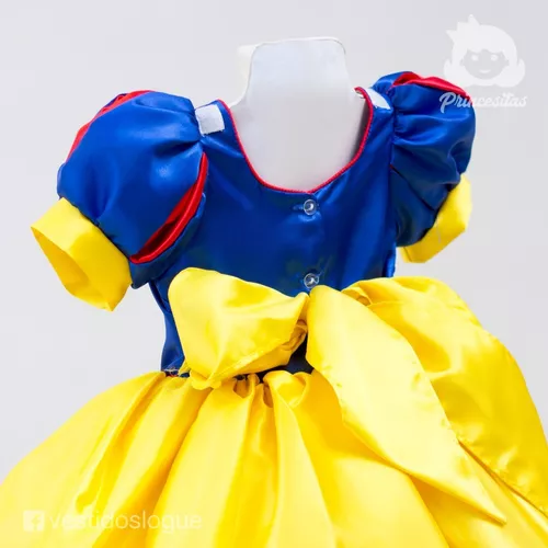 Vestido De Princesa Blanca Nieves Incluye Capa Y Diadema