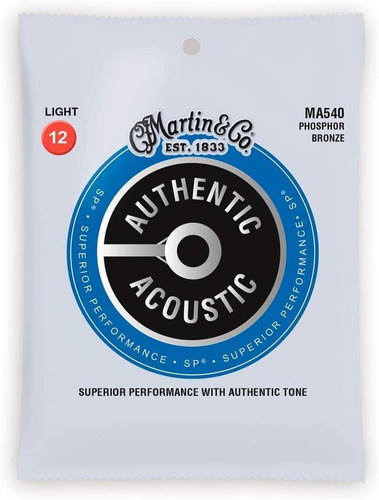 Encordado Martin Phosphor Bronze Authentic Light 12-54 Ma540