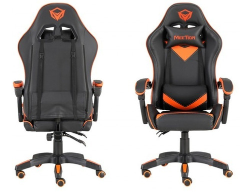 Silla Gamer Mt-chr04 Negra Naranja Meetion