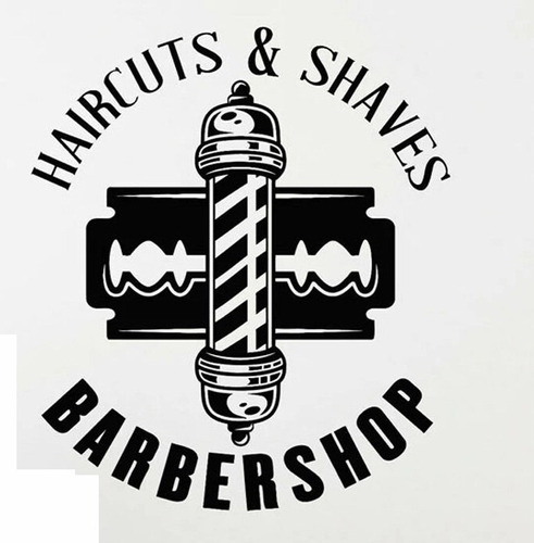 Vinilo Decorativo Adhesivo Barber Shop 48 X 42 Cms