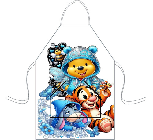 Delantal Cocina Mediano Para Niños Mini Chef Personalizado Winnie The Pooh Personalizado