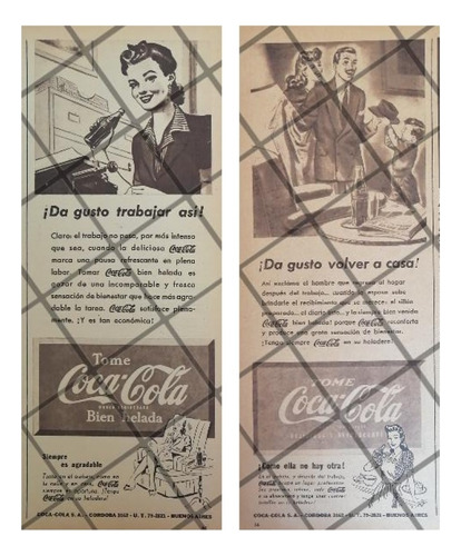 2 Afiches Antiguo Refrescos Coca Cola 1945 /260