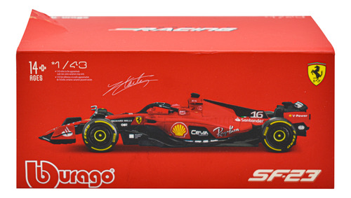 Formula Racing Ferrari C Leclerc 2023 Escala 1:43 Burago Cd