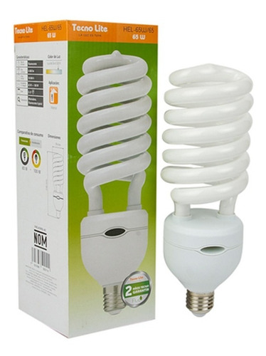 Imagen 1 de 5 de Foco Fluorescente Tecnolite 65w 6500k E27