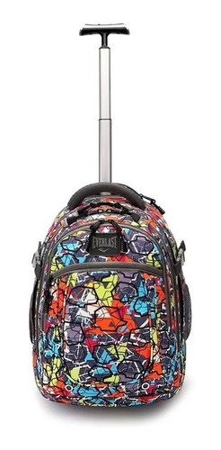 Imagen 8 de 10 de Mochila Carro Porta Notebook Monocomando Viaje Valija Ruedas Reforzada Divisiones Bolsillos Premium Happy Buy