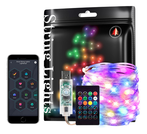 Serie De Luces Led Rgb Transparente Con Bluetooth Usb