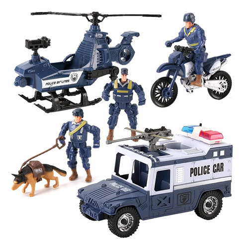 Figuras Y Vehículos Policiacos De Juguete, 8pzs. Liberty