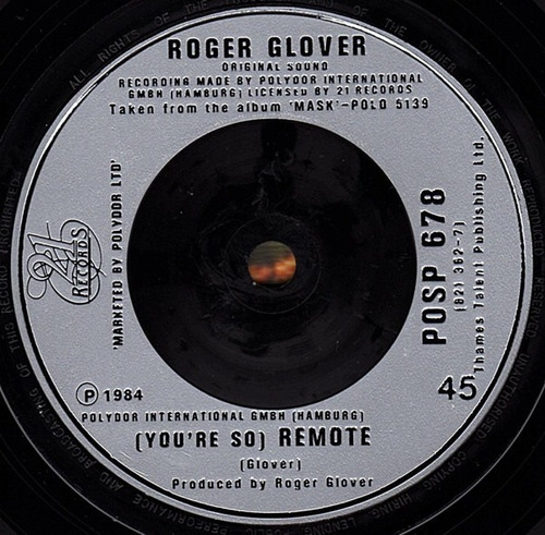 Imagem 3 de 4 de Compacto Vinil Roger Glover Deep Purple The Mask Ed Ale 1984