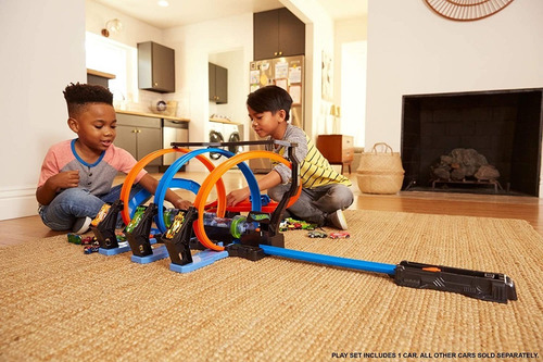 Pista Hot Wheels Espiral De Choques Y Acrobacias + 1 Carrito