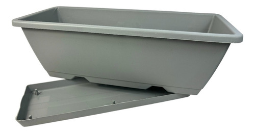 Maceta Rectangular Con Base. Jardinera Ventana 4 Piezas