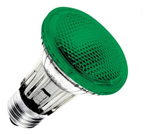 Lampada Colorida Par 20 50w 220v E27 Verde Kit Com 5 Peças