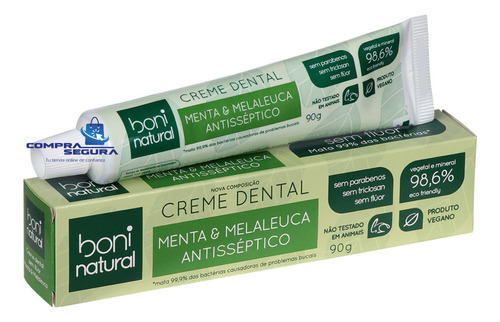 Pasta De Dientes Orgánica Sin Flúor Crema Dental Vegana