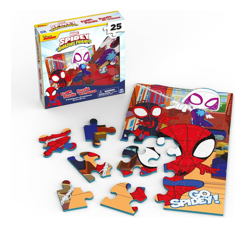 Rompecabezas Go Spidey! Marvel De Espuma De 25 Piezas 60x33