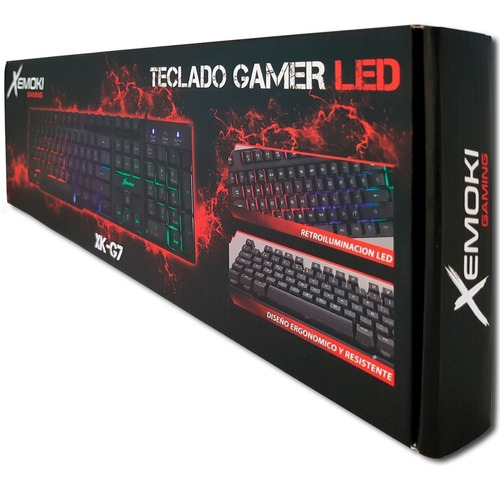 Imagen 6 de 8 de Teclado Gamer Xemoki Usb Retroiluminado Led Gaming Pc Gamer