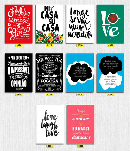 Placas Decorativas - Frases/pensamentos - Promoção - 20x30