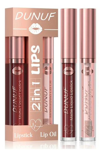 Duo Labial Mate Gloss Larga Duración Alta Pigmentación Color No. 06