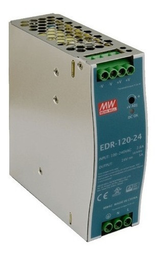 Fuente De Poder 24vdc 5amp Input 90-264v Meanwell Edr-120-24