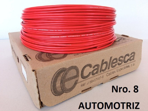 Cable Rojo Bateria Automotriz 100% Cobre #8 Por Metro