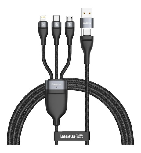 Cable 3en2 1,2m Usba/usbc A Lightning/ Microusb/ Usbc 100w