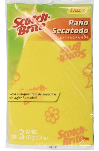 Imagen 3 de 3 de Paño Secatodo Scotch-brite 33 Cm X 54 Cm 3 Pk Multicolor 9pz