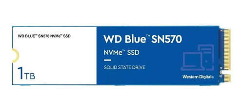 Imagen 1 de 3 de Disco sólido interno Western Digital  SN570 WDS100T3B0C 1TB azul