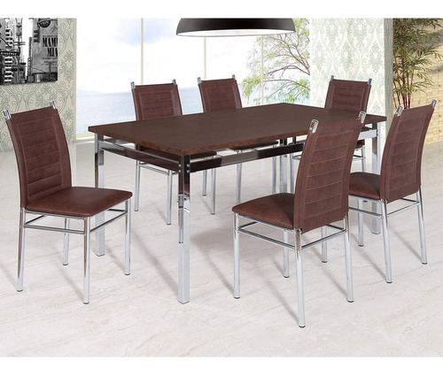 Conjunto Mesa De Jantar Tokio Mesa Riviera 6 Cadeiras Ie