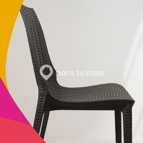 Silla X 6 Plástica Comedor Harmony Simil Ratan Quality