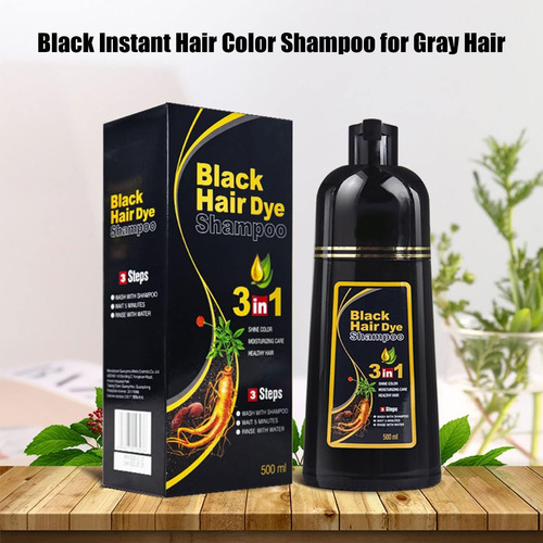 Champú Instant Hair Color Para Cabello Gris, 3 En 1, Cabello