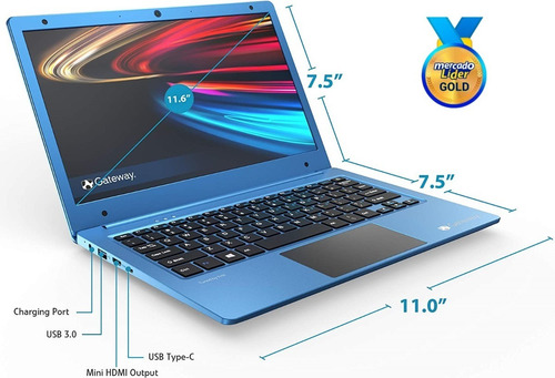 Imagen 2 de 8 de Laptop Portatil Mini Gateway Core I3 10ma/64gb/4gb 11.6
