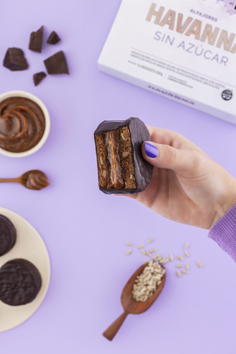 Alfajor Havanna Sin Azúcar Libre De Gluten Sin Tacc Caja X 9