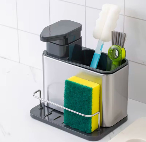 Porta Detergente De Aço Inox Dispense Pia Suporte Sabão