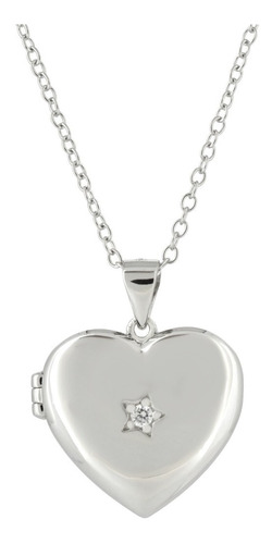 Collar Corazón Relicario De Mujer En Plata 925