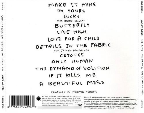 Cd Mraz Jason, We Sing We Dance We Steal Thin