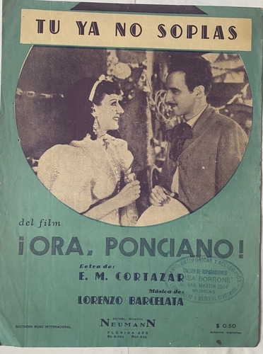Antigua Partitura Tango Tu Ya No Soplas Cortázar - Barche Mv (Usado)