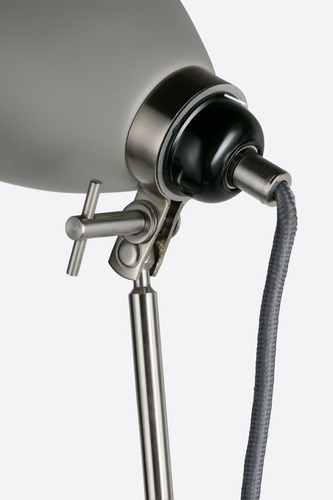 Imagen 3 de 3 de Lampara De Pie Modelo Carlos Ikon Gris E27 Diseño Retro