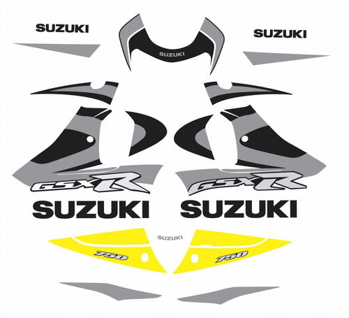 Kit Adesivos Emblemas Suzuki Gsxr 750 2000 Amarela E Preta