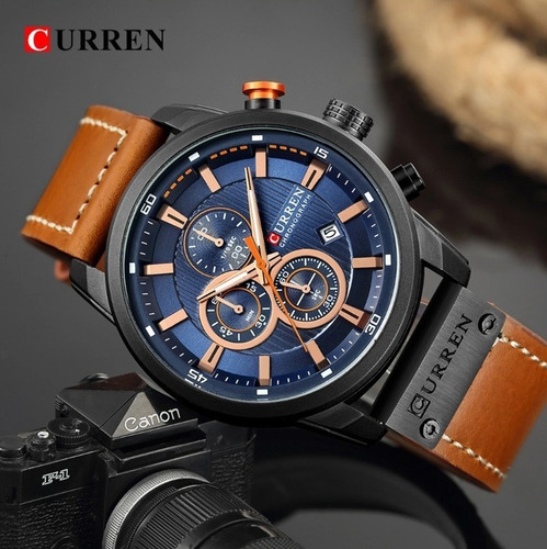 Curren M8291 Homens Relógio De Pulso Pulseira De Couro Relóg