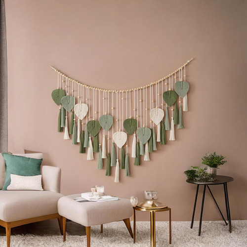 Tapiz Colgante De Pared De Macramé, Adorno De Pared Para