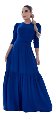 Imagem 3 de 4 de Vestido Longo Estampado Use De Varias Formas Saia Mult