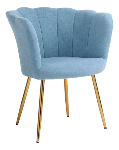 Poltrona Pétalas Aveludadas Eva Azul Claro