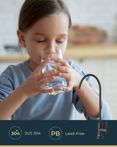 Grifo De Agua Potable Negro Para Fregadero De Cocina, Grifo