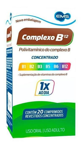 Complexo B Concentrado Com 20 Comprimidos Ems