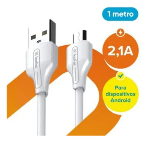 Cabo Micro Usb Pvc Kafei De 1m 2,1a Para Android Kildcbm002