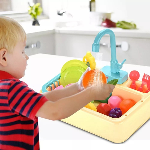 Fregadero De Cocina U Toy 19pcs Con Agua Corriente