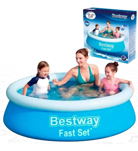 Pileta Inflable Redonda Bestway Fast Set 57392 940 Lts