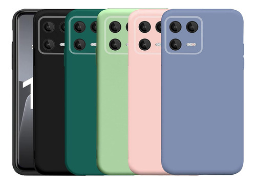 Funda 5 Colores Líquida Silicona Tpu Para Xiaomi 13 Pro 5g Negro+verde+verde Claro+rosa+gris Xiaomi 13 Pro 5g