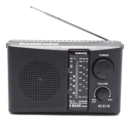 Radio Inalámbrico 5 Bandas Am/ Fm/ Tv/ Sw1- 2 Ts-r18ac